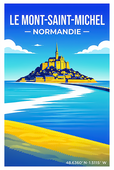 Affiche Normandie — Mont Saint-Michel, France