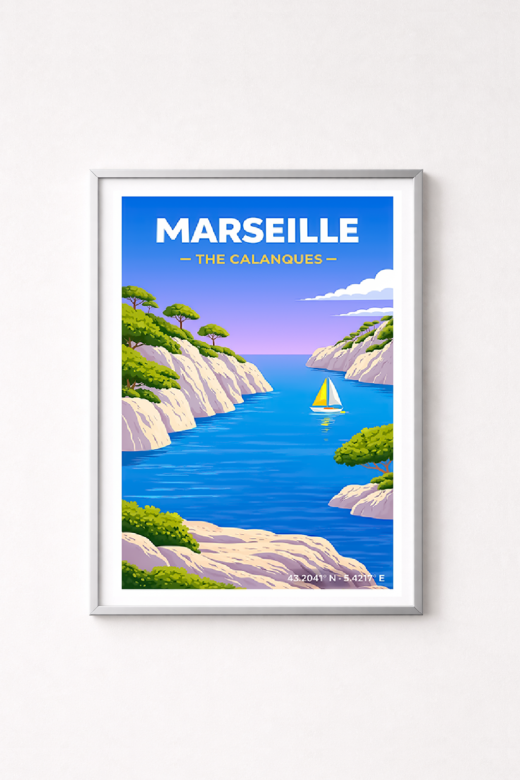 Affiche Marseille — Calanques, France