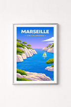 Affiche Marseille — Calanques, France