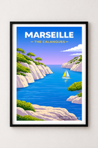 Affiche Marseille — Calanques, France
