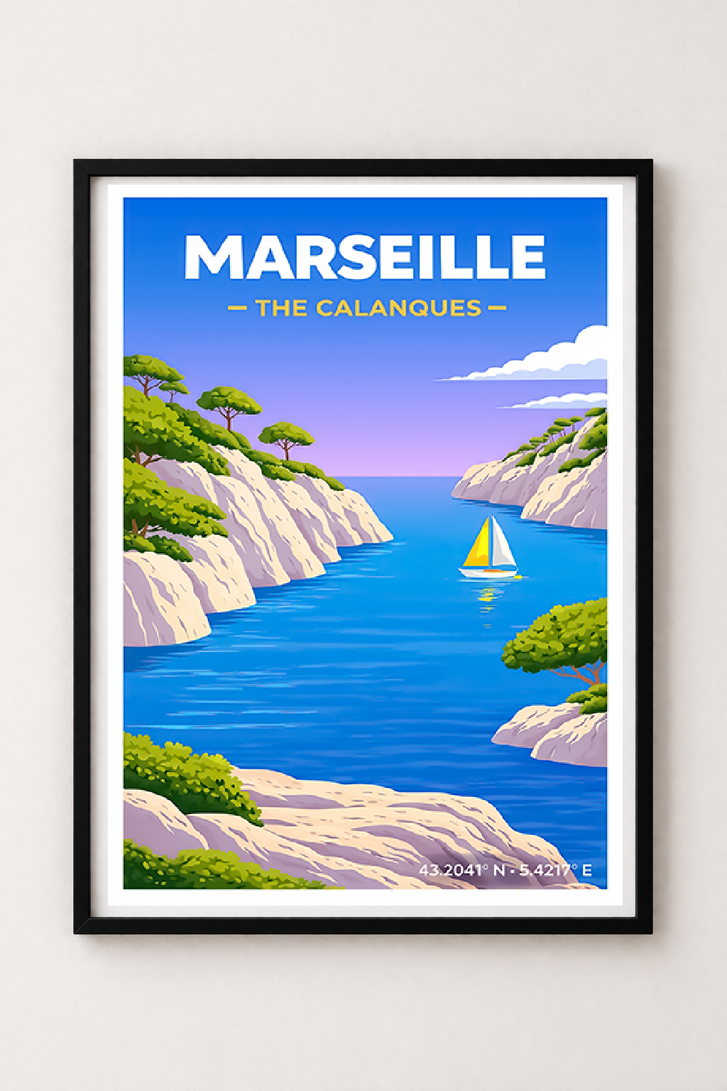 Affiche Marseille — Calanques, France