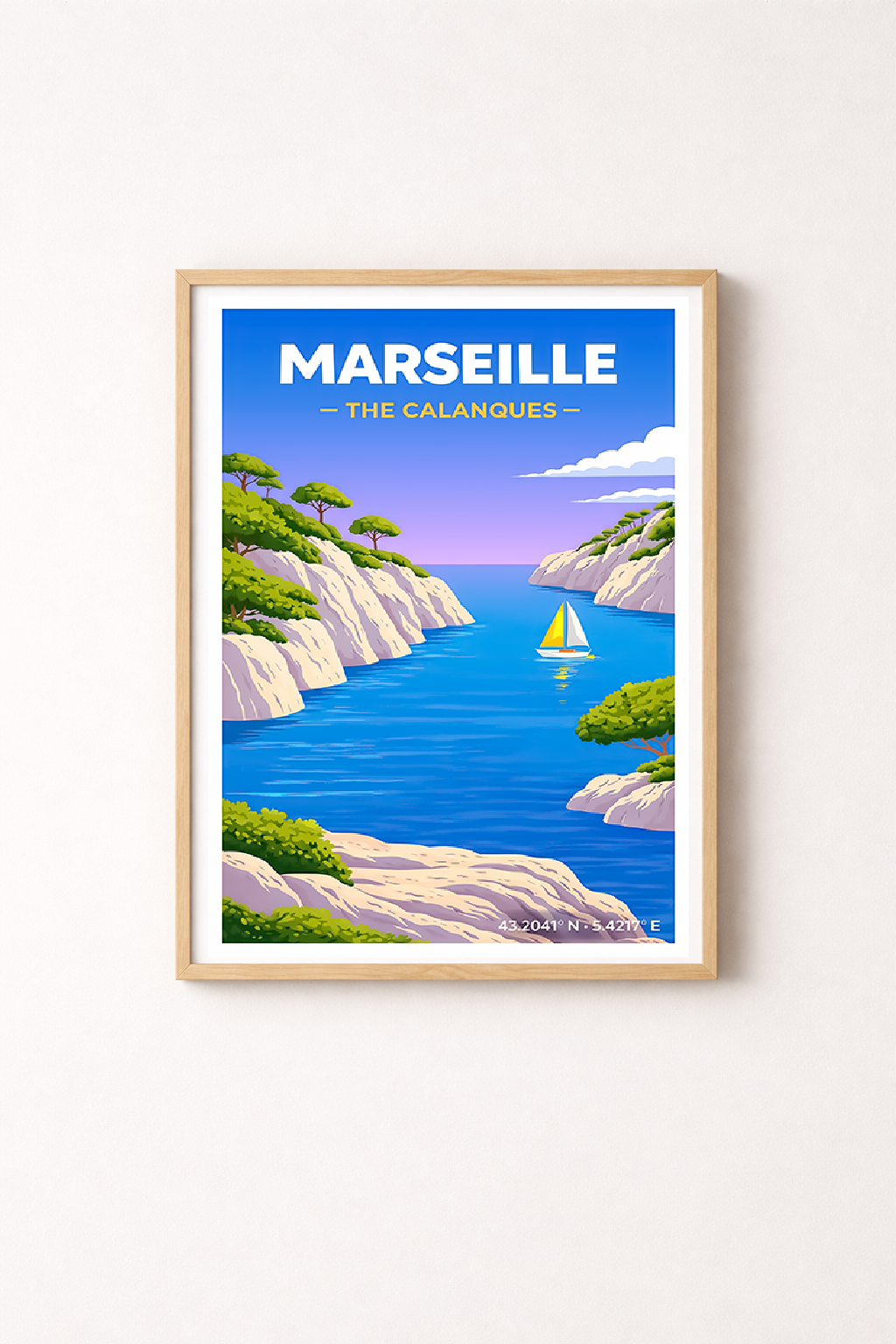 Affiche Marseille — Calanques, France