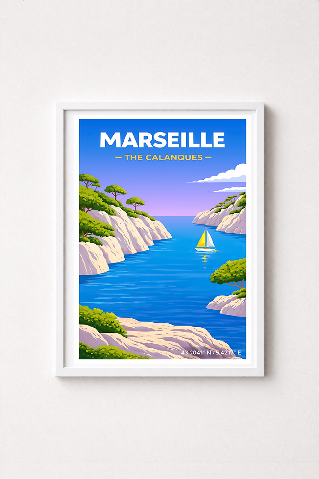 Affiche Marseille — Calanques, France