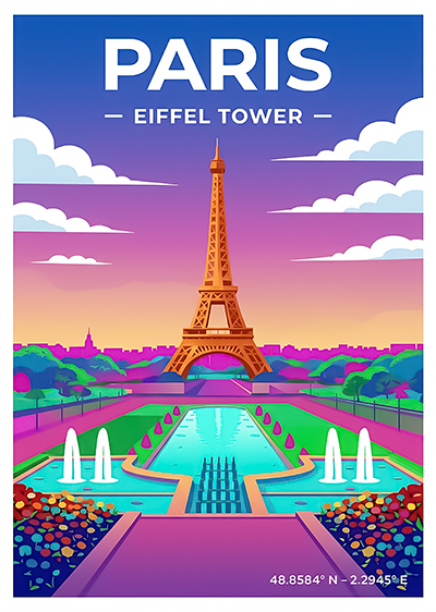 Affiche Paris — Tour Eiffel, France
