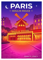 Affiche Paris — Moulin Rouge, France