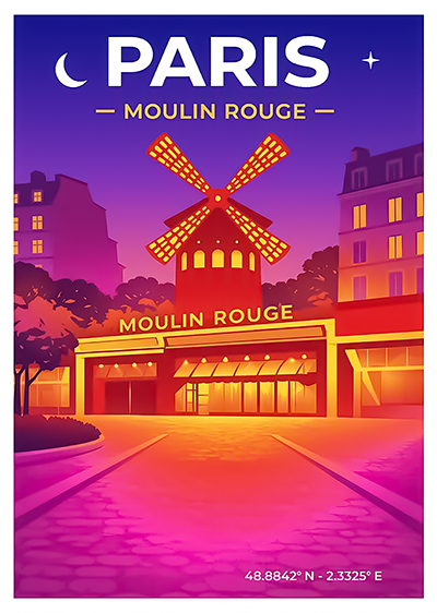 Affiche Paris — Moulin Rouge, France