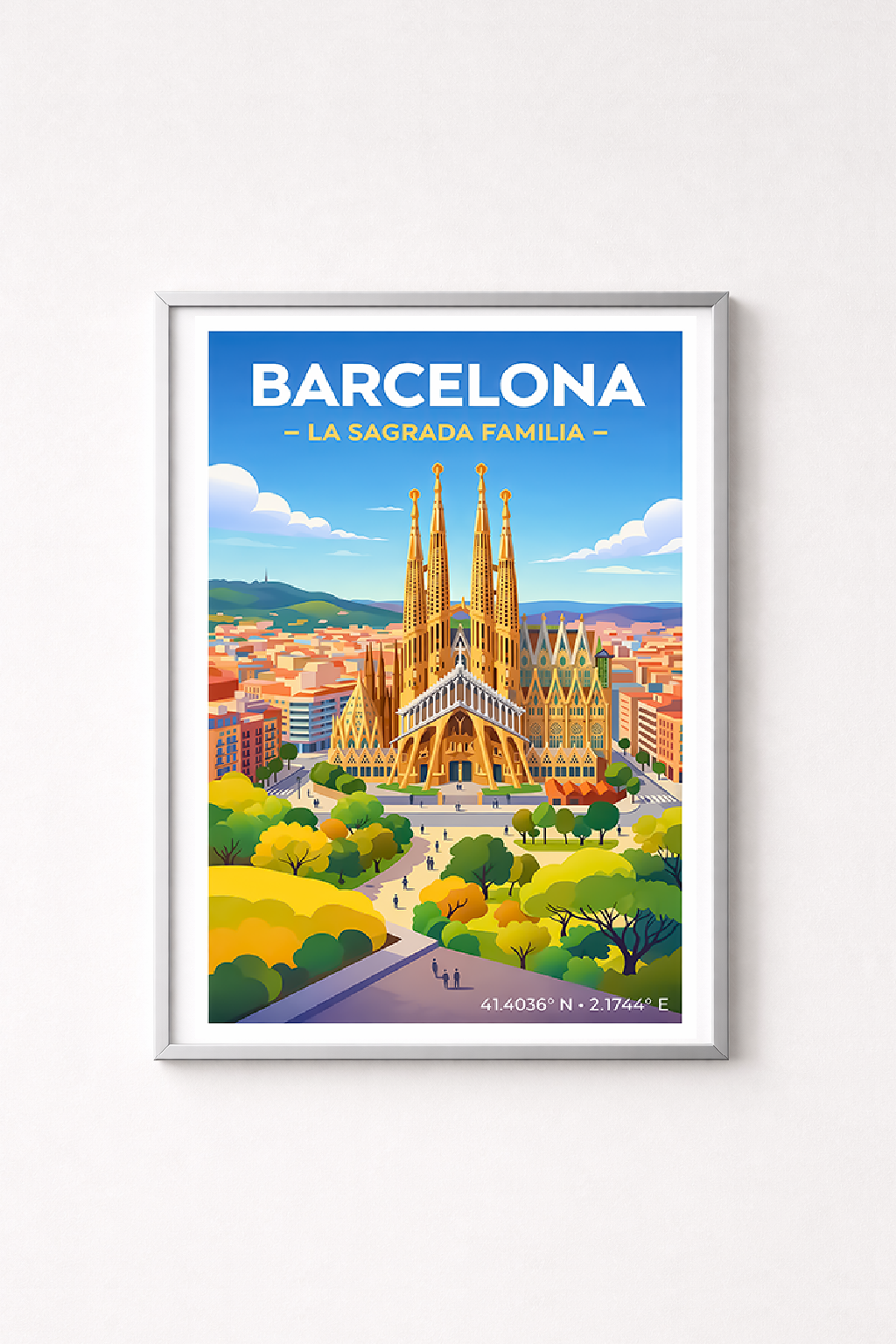Affiche Barcelone — Sagrada Familia, Espagne