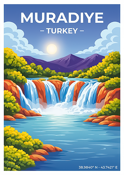 Affiche Turquie — Cascades de Muradiye