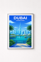 Affiche Dubaï — Downtown, Émirats Arabes Unis