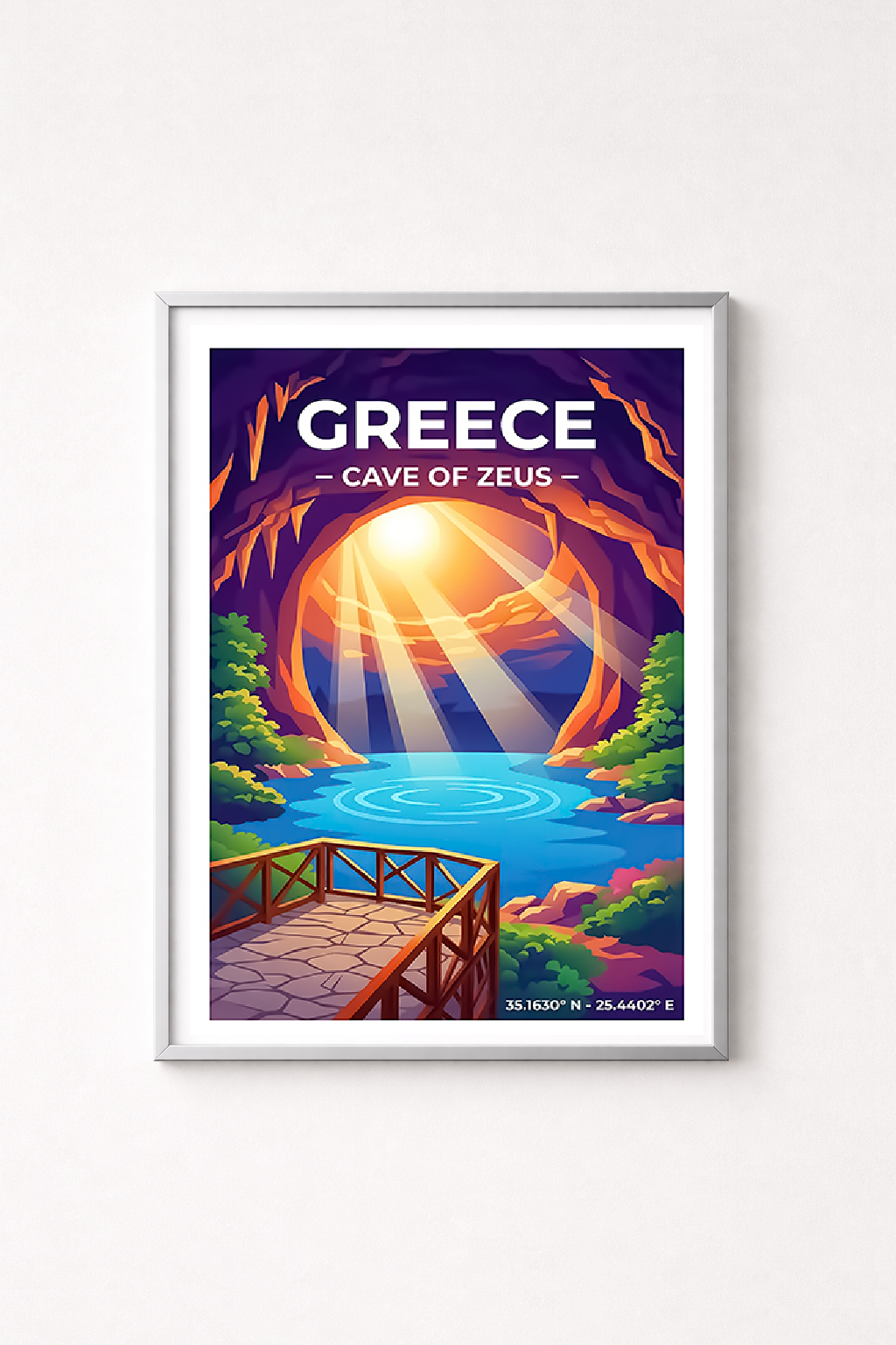 Affiche Grèce — Grotte de Zeus