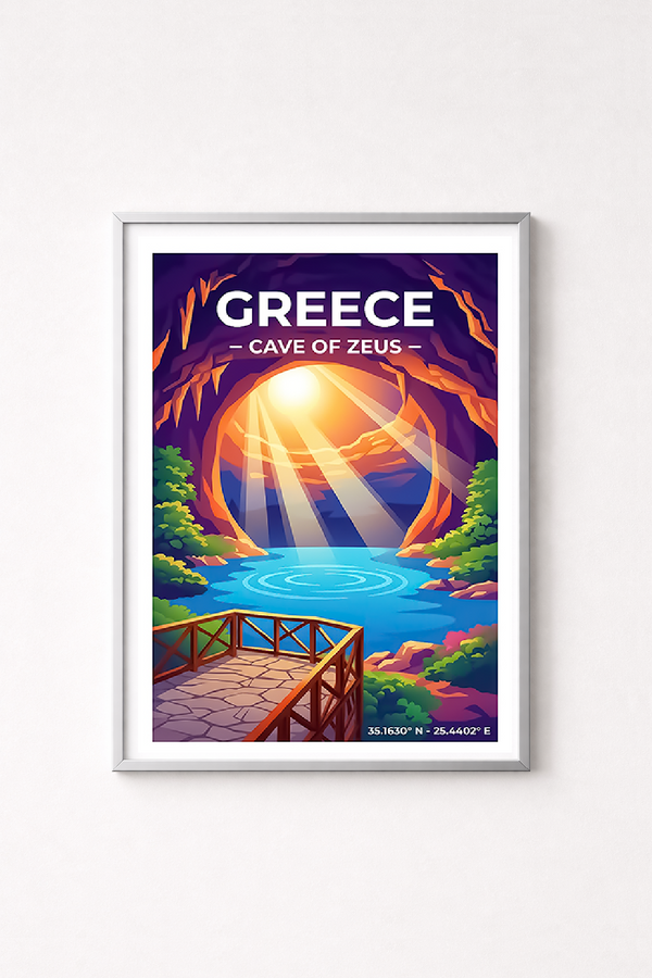 Affiche Grèce — Grotte de Zeus