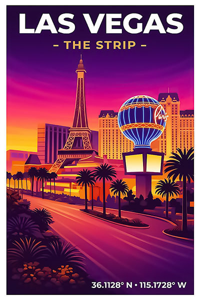 Affiche Las Vegas — The Strip, États-Unis