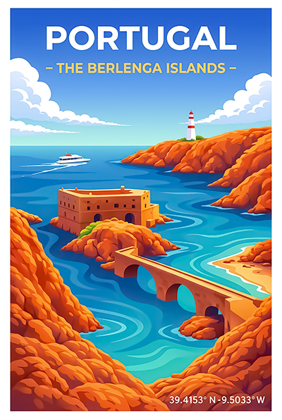 Affiche Portugal — Îles Berlengas