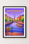 Affiche Amsterdam — Canaux, Pays-Bas
