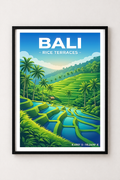 Affiche Bali — Rizières en Terrasses, Indonésie
