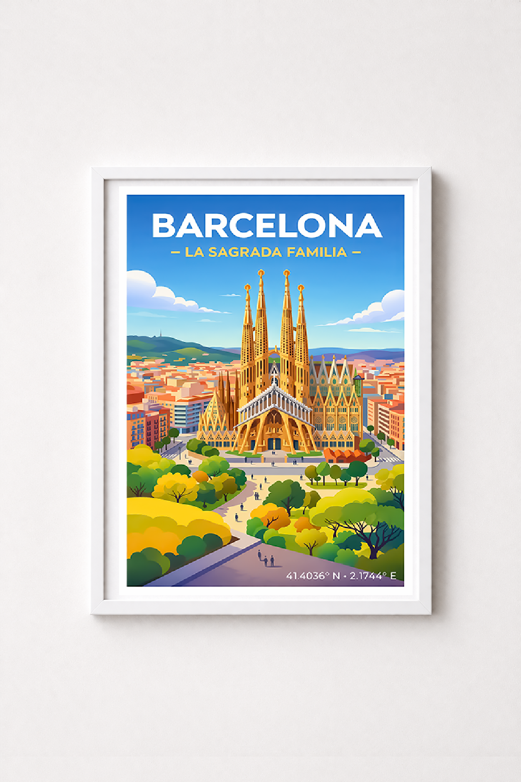 Affiche Barcelone — Sagrada Familia, Espagne
