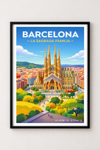 Affiche Barcelone — Sagrada Familia, Espagne