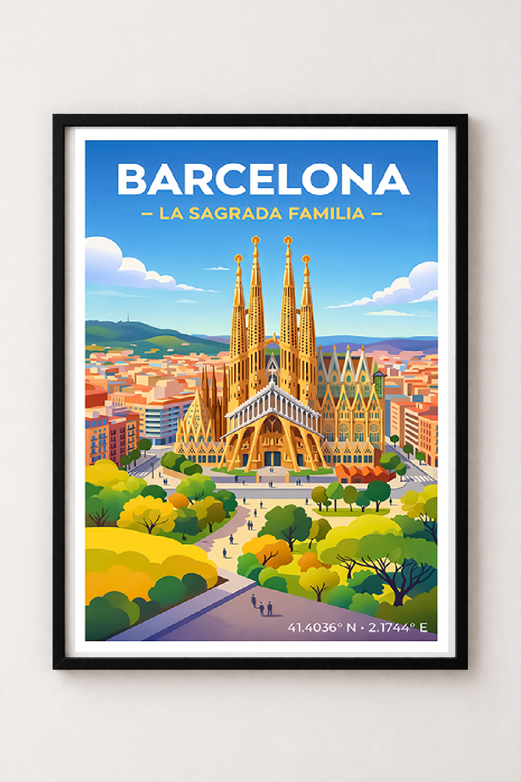 Affiche Barcelone — Sagrada Familia, Espagne