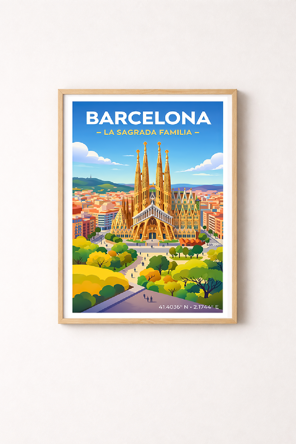 Affiche Barcelone — Sagrada Familia, Espagne
