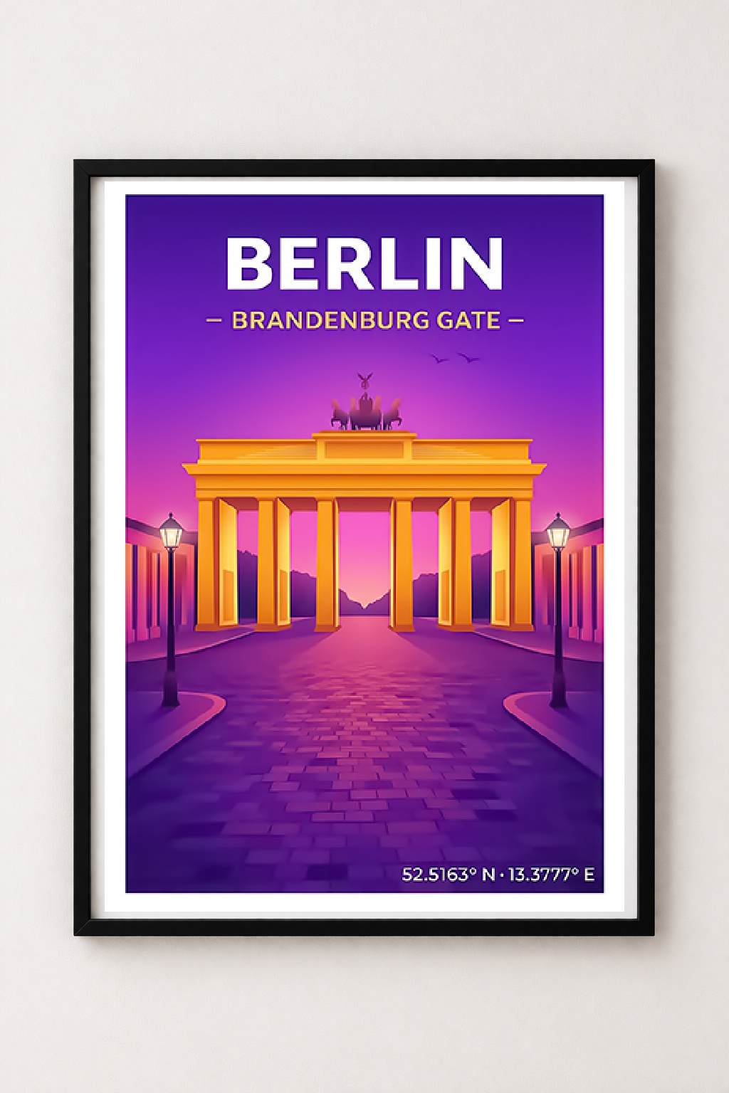 Affiche Berlin — Porte de Brandebourg, Allemagne
