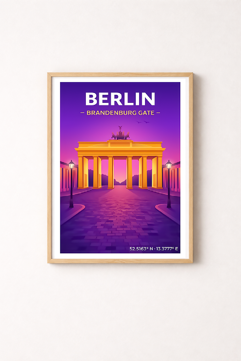 Affiche Berlin — Porte de Brandebourg, Allemagne