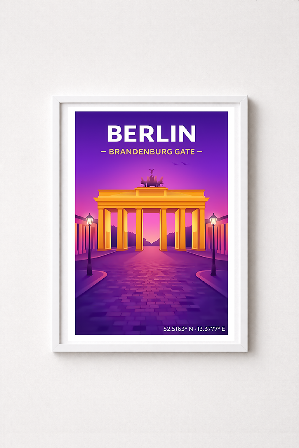 Affiche Berlin — Porte de Brandebourg, Allemagne