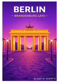 Affiche Berlin — Porte de Brandebourg, Allemagne