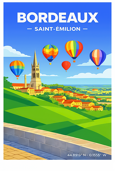 Affiche Saint-Émilion — Vignobles, France