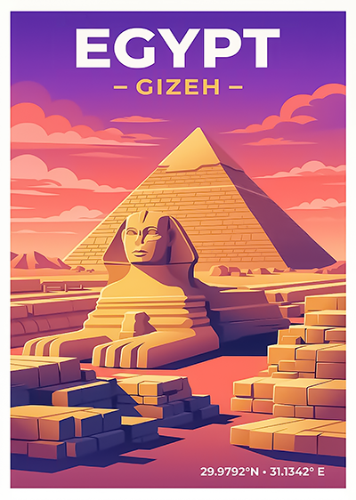 Affiche Égypte — Pyramides de Gizeh
