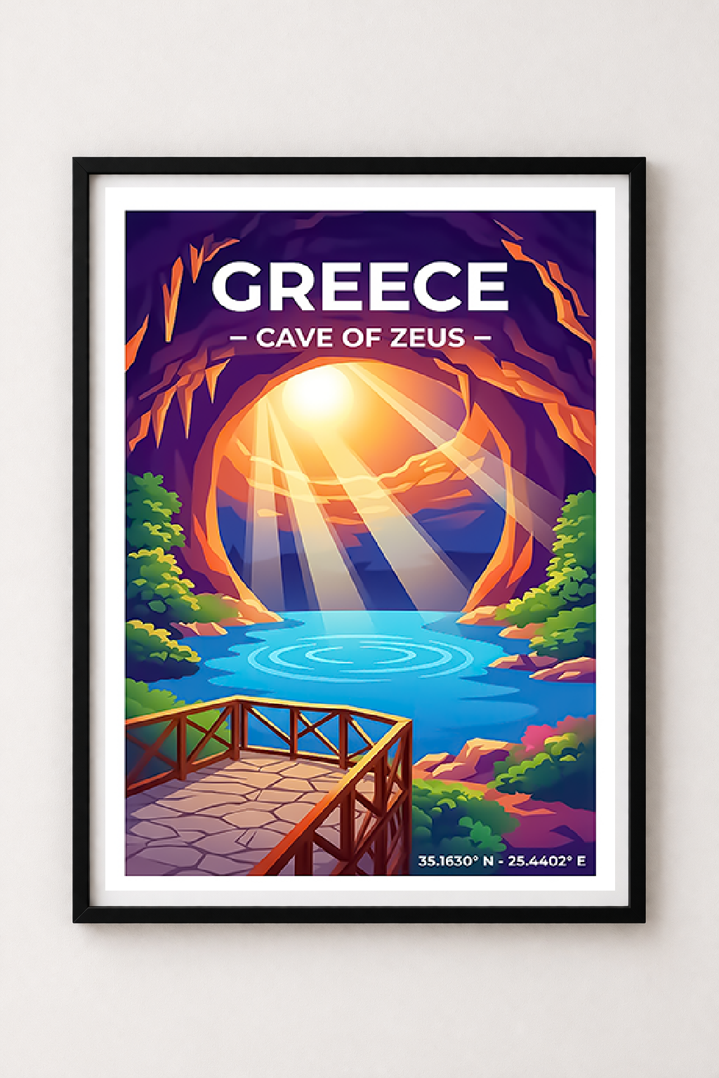 Affiche Grèce — Grotte de Zeus