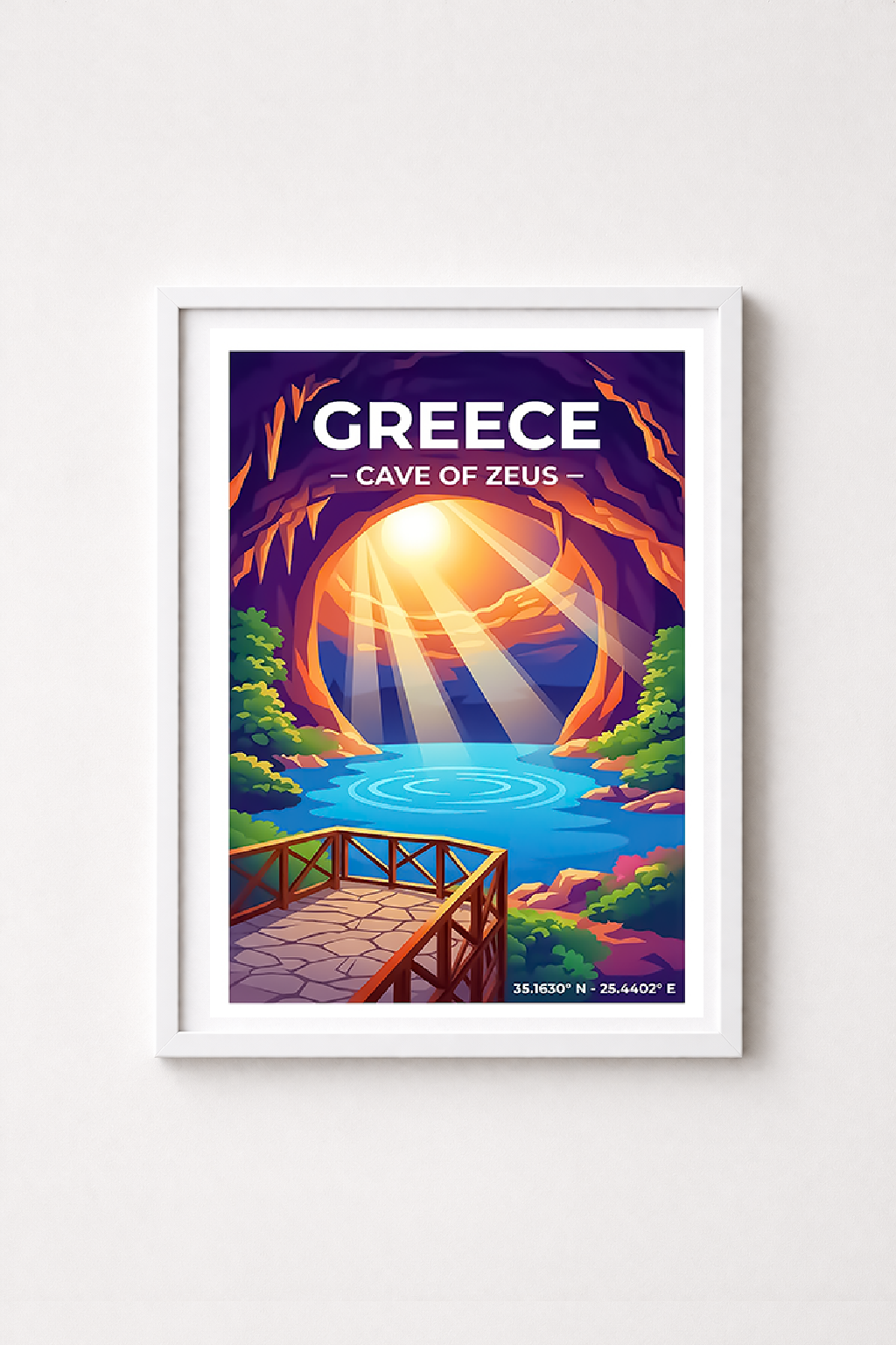 Affiche Grèce — Grotte de Zeus