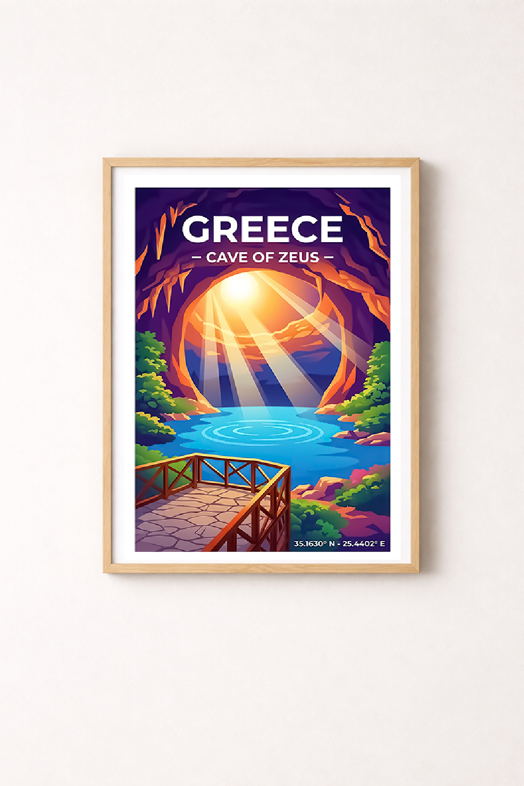 Affiche Grèce — Grotte de Zeus