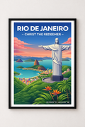 Affiche Rio de Janeiro — Christ Rédempteur, Brésil
