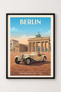 Affiche Mercedes-Benz SSK 1928 — Berlin, affiche vintage encadrée