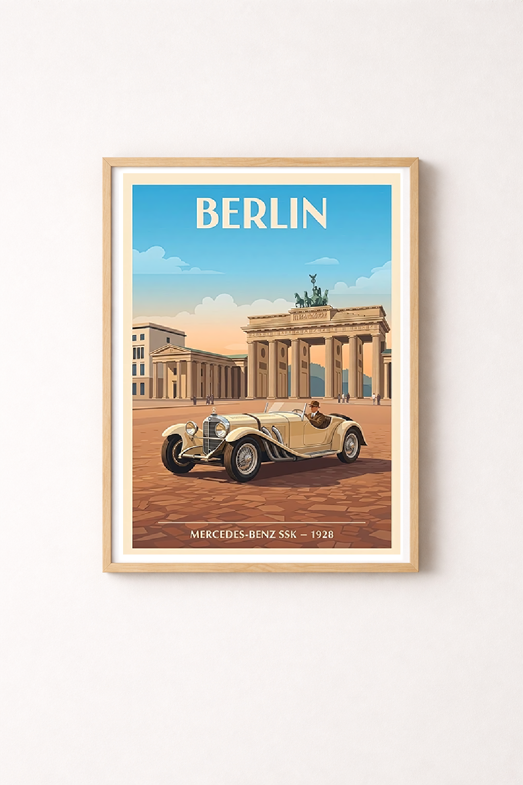 Affiche Mercedes-Benz SSK 1928 — Berlin, décoration murale vintage