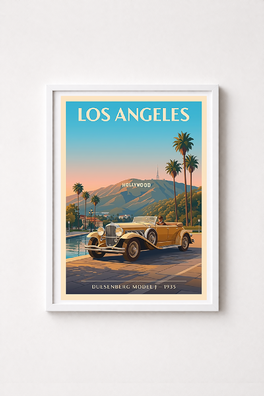 Affiche Duesenberg Model J 1935 — Los Angeles, affiche déco pour salon