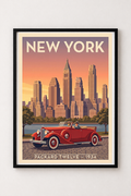 Affiche Packard Twelve 1934 — New York, affiche vintage encadrée