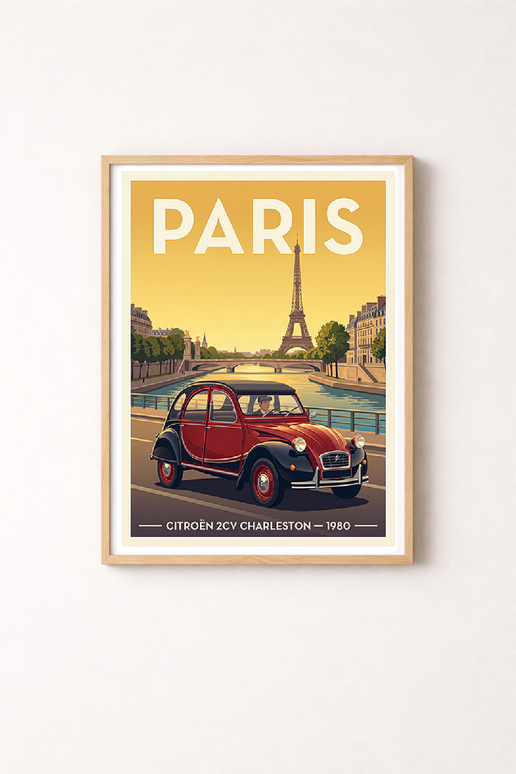 Affiche Citroën 2CV Charleston 1980 — Paris, décoration murale vintage