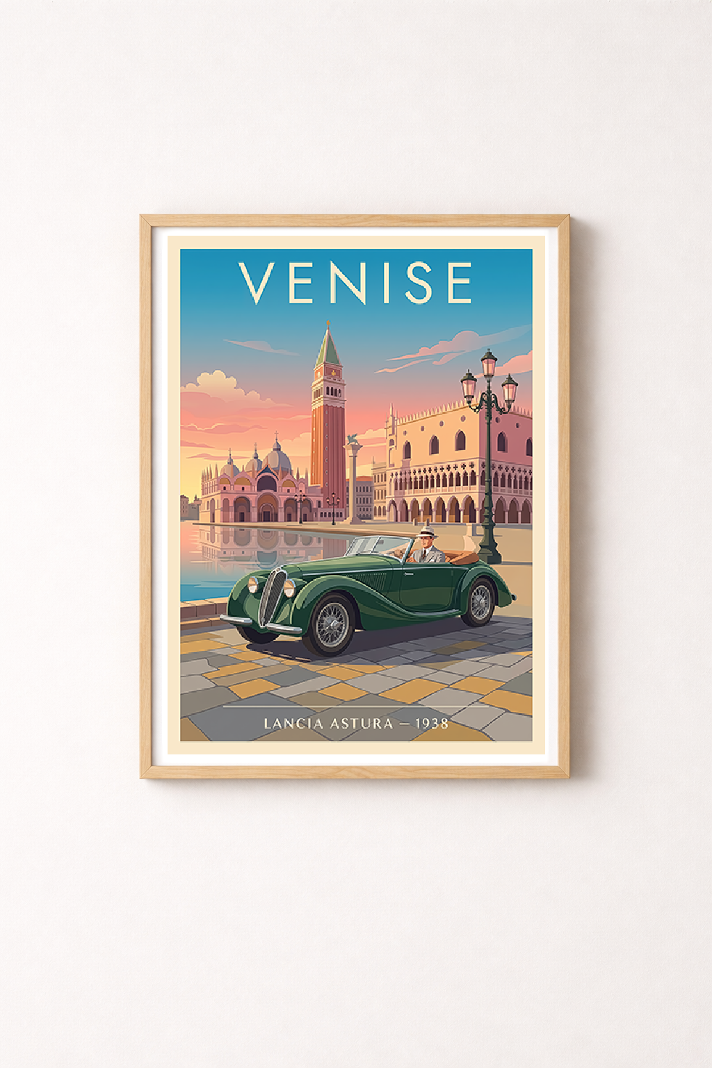 Affiche Lancia Astura 1938 — Venise, décoration murale vintage