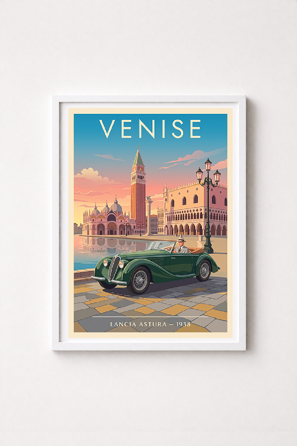Affiche Lancia Astura 1938 — Venise, affiche déco pour salon