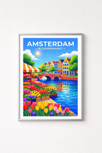 Affiche Amsterdam — Marché aux Fleurs, Pays-Bas