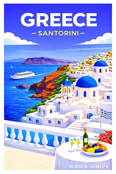 Affiche Grèce — Santorin Cyclades