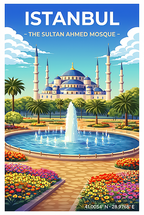 Affiche Istanbul — Mosquée Bleue, Turquie