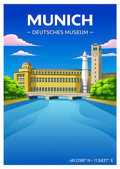 Affiche Munich — Deutsches Museum, Allemagne