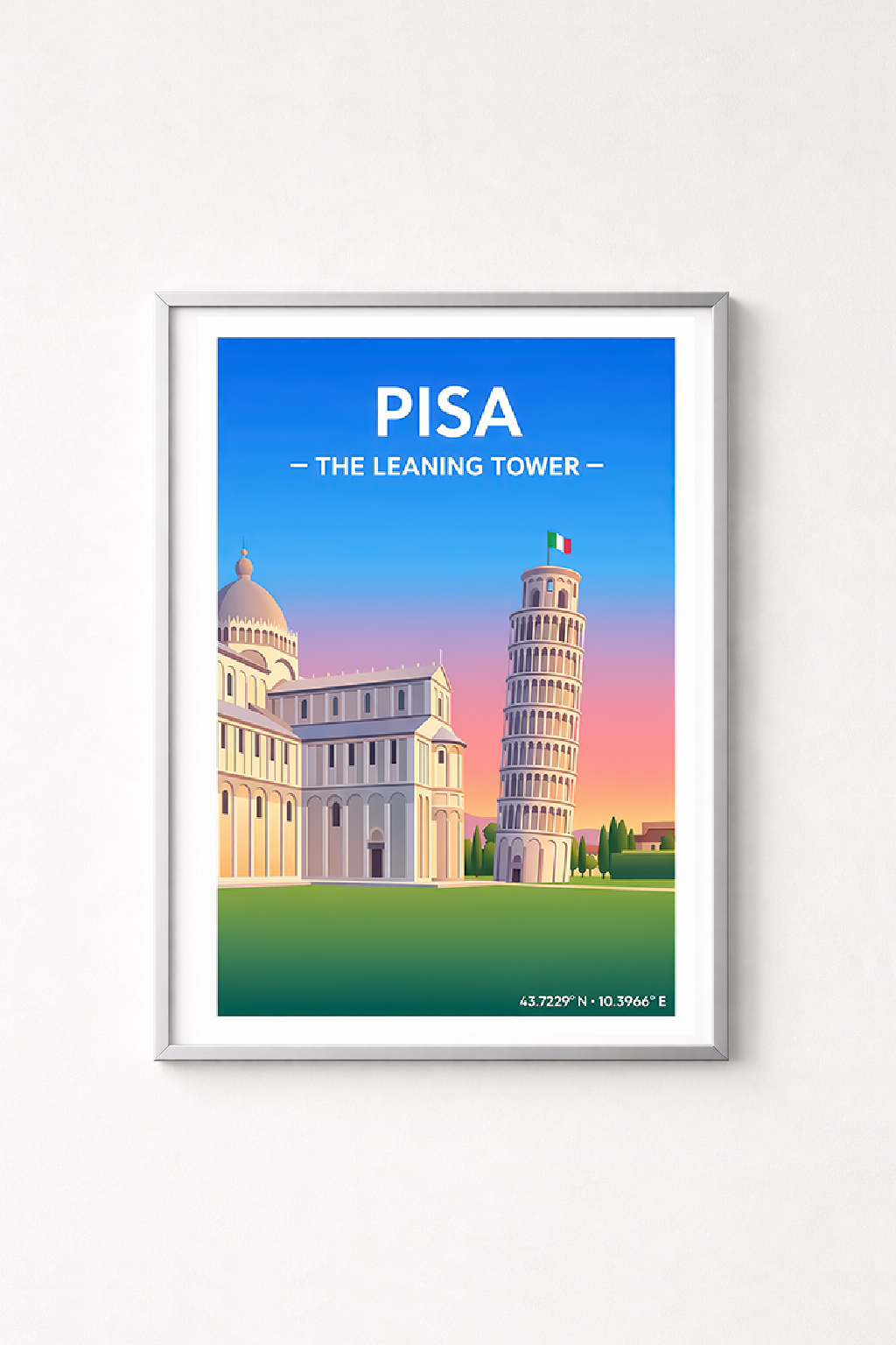 Affiche Pise — Tour Penchée, Italie