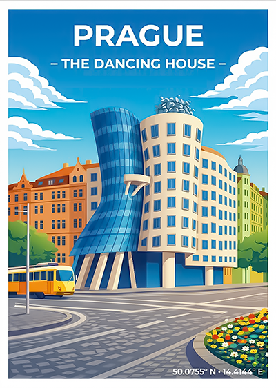 Affiche Prague — Maison Dansante, République Tchèque