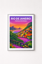 Affiche Rio de Janeiro — Favela Rocinha, Brésil