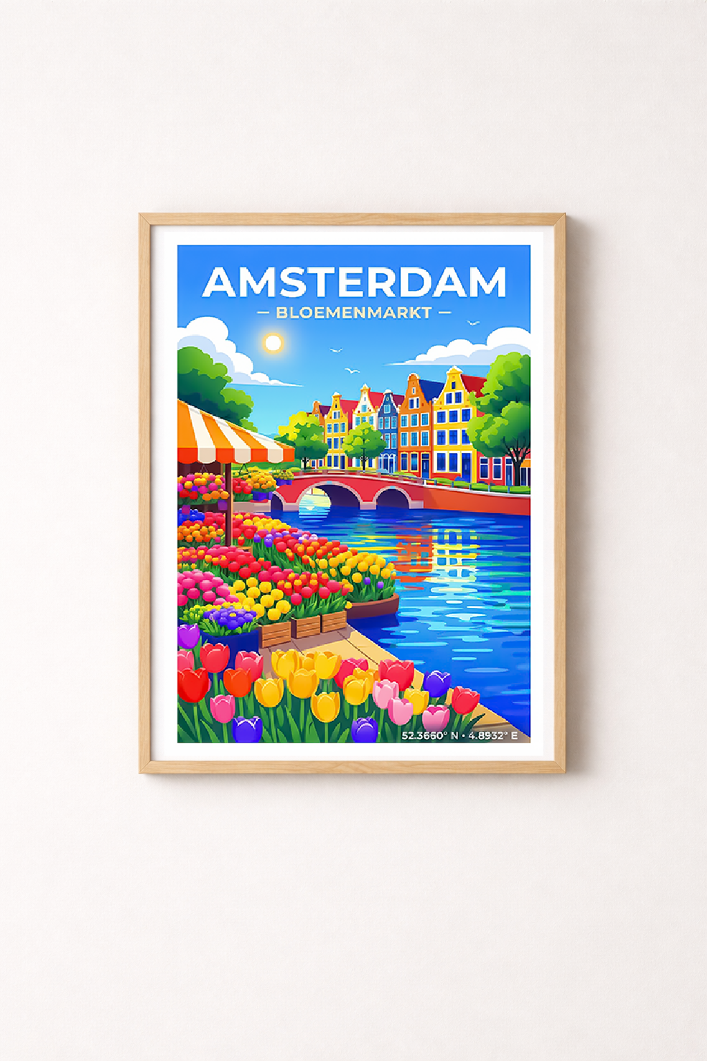 Affiche Amsterdam — Marché aux Fleurs, Pays-Bas