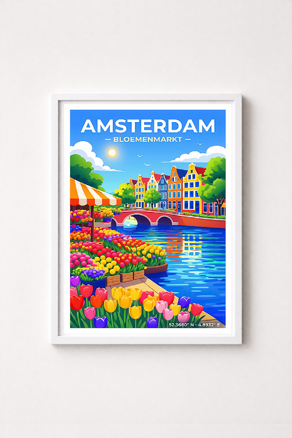 Affiche Amsterdam — Marché aux Fleurs, Pays-Bas