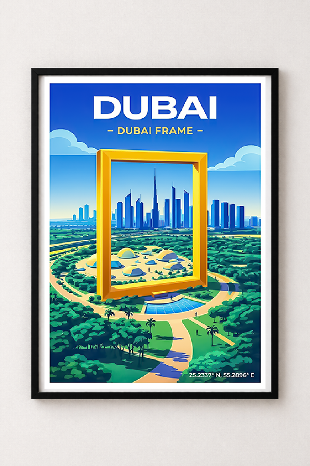 Affiche Dubaï — Dubai Frame, Émirats Arabes Unis
